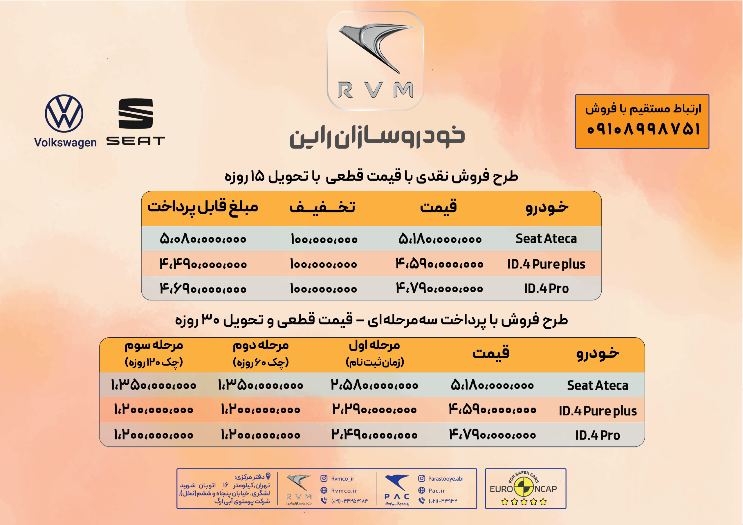 بخشنامه فروش مهرماه 1404  محصولات خودروسازان راین